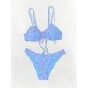 imageMilumia Womens 2 Piece Bikini Sets Ditsy Floral Swimsuit Tie Back SwimwearLight Blue