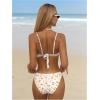 imageMilumia Womens 2 Piece Bikini Sets Ditsy Floral Swimsuit Tie Back SwimwearOrange