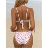 imageMilumia Womens 2 Piece Bikini Sets Ditsy Floral Swimsuit Tie Back SwimwearPink