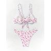 imageMilumia Womens 2 Piece Bikini Sets Ditsy Floral Swimsuit Tie Back SwimwearPink