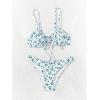 imageMilumia Womens 2 Piece Bikini Sets Ditsy Floral Swimsuit Tie Back SwimwearTeal Blue