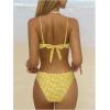 imageMilumia Womens 2 Piece Bikini Sets Ditsy Floral Swimsuit Tie Back SwimwearYellow