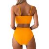 imageMilumia Womens 2 Piece High Waist Bow Bikini Set Twist Swimsuit Bathing SuitsYellow