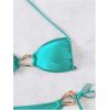 imageMilumia Womens 2 Piece Swimsuit Ring Linked Tie String Halter Thong Bikini Set Bathing SuitsCadet Blue