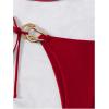 imageMilumia Womens 2 Piece Swimsuit Ring Linked Tie String Halter Thong Bikini Set Bathing SuitsRed