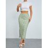 imageMilumia Womens Ditsy Floral Mesh Split Hem Long Skirt High Waisted Boho Midi SkirtsA Light Green and White