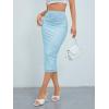 imageMilumia Womens Ditsy Floral Mesh Split Hem Long Skirt High Waisted Boho Midi SkirtsMint Blue