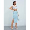 imageMilumia Womens Ditsy Floral Mesh Split Hem Long Skirt High Waisted Boho Midi SkirtsMint Blue