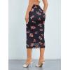 imageMilumia Womens Ditsy Floral Mesh Split Hem Long Skirt High Waisted Boho Midi SkirtsMulti Black Red