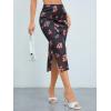 imageMilumia Womens Ditsy Floral Mesh Split Hem Long Skirt High Waisted Boho Midi SkirtsMulti Black Red