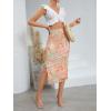 imageMilumia Womens Ditsy Floral Mesh Split Hem Long Skirt High Waisted Boho Midi SkirtsPink Multi