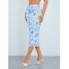 imageMilumia Womens Ditsy Floral Mesh Split Hem Long Skirt High Waisted Boho Midi SkirtsWhite Blue