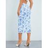 imageMilumia Womens Ditsy Floral Mesh Split Hem Long Skirt High Waisted Boho Midi SkirtsWhite Blue