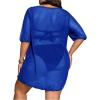 imageMilumia Womens Plus Size Mesh Split Cover Up Half Sleeve Sheer Beach DressRoyal Blue