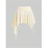 imageMilumia Womens Ruched Drawstring Short Skirt Y2k Pleated Asymmetrical Hem Mini SkirtsApricot