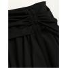imageMilumia Womens Ruched Drawstring Short Skirt Y2k Pleated Asymmetrical Hem Mini SkirtsBlack