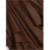 imageMilumia Womens Ruched Drawstring Short Skirt Y2k Pleated Asymmetrical Hem Mini SkirtsBrown