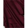 imageMilumia Womens Ruched Drawstring Short Skirt Y2k Pleated Asymmetrical Hem Mini SkirtsBurgundy