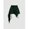 imageMilumia Womens Ruched Drawstring Short Skirt Y2k Pleated Asymmetrical Hem Mini SkirtsDark Green