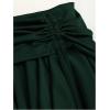 imageMilumia Womens Ruched Drawstring Short Skirt Y2k Pleated Asymmetrical Hem Mini SkirtsDark Green