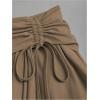 imageMilumia Womens Ruched Drawstring Short Skirt Y2k Pleated Asymmetrical Hem Mini SkirtsKhaki