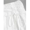 imageMilumia Womens Ruched Drawstring Short Skirt Y2k Pleated Asymmetrical Hem Mini SkirtsWhite