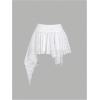 imageMilumia Womens Ruched Drawstring Short Skirt Y2k Pleated Asymmetrical Hem Mini SkirtsWhite