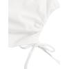 imageMilumia Girls 2 Pack Ruched Knot Side Round Neck Sleeveless Basic Crop Tank TopsBlack and White