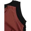 imageMilumia Girls 2 Pack Ruched Knot Side Round Neck Sleeveless Basic Crop Tank TopsMulti Black Red