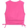 imageMilumia Girls 2 Pack Ruched Knot Side Round Neck Sleeveless Basic Crop Tank TopsMulti Pink
