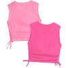 imageMilumia Girls 2 Pack Ruched Knot Side Round Neck Sleeveless Basic Crop Tank TopsMulti Pink