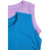 imageMilumia Girls 2 Pack Ruched Knot Side Round Neck Sleeveless Basic Crop Tank TopsPurple Blue