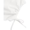 imageMilumia Girls 2 Pack Ruched Knot Side Round Neck Sleeveless Basic Crop Tank TopsWhite and Pink