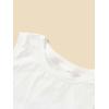 imageMilumia Girls Ruched Knot Side Solid Round Neck Sleeveless Crop Tank TopsA White