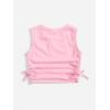 imageMilumia Girls Ruched Knot Side Solid Round Neck Sleeveless Crop Tank TopsB Light Pink