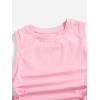 imageMilumia Girls Ruched Knot Side Solid Round Neck Sleeveless Crop Tank TopsB Light Pink