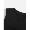 imageMilumia Girls Ruched Knot Side Solid Round Neck Sleeveless Crop Tank TopsBlack
