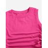 imageMilumia Girls Ruched Knot Side Solid Round Neck Sleeveless Crop Tank TopsHot Pink