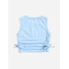 imageMilumia Girls Ruched Knot Side Solid Round Neck Sleeveless Crop Tank TopsLight Blue