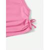 imageMilumia Girls Ruched Knot Side Solid Round Neck Sleeveless Crop Tank TopsLight Pink Plain