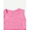 imageMilumia Girls Ruched Knot Side Solid Round Neck Sleeveless Crop Tank TopsLight Pink Plain