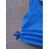 imageMilumia Girls Ruched Knot Side Solid Round Neck Sleeveless Crop Tank TopsRoyal Blue