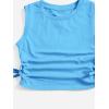 imageMilumia Girls Ruched Knot Side Solid Round Neck Sleeveless Crop Tank TopsSky Blue