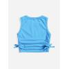 imageMilumia Girls Ruched Knot Side Solid Round Neck Sleeveless Crop Tank TopsSky Blue