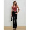 imageMilumia Women Ruched Halter Y2k Crop Tops Backless Cowl Neck Sleeveless ShirtsDusty Pink