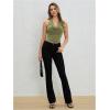 imageMilumia Women Ruched Halter Y2k Crop Tops Backless Cowl Neck Sleeveless ShirtsGreen