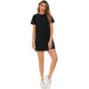 imageMilumia Women Casual Short T Shirt Dress Short Sleeve Straight Mini Tee Shirt DressBlack
