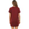 imageMilumia Women Casual Short T Shirt Dress Short Sleeve Straight Mini Tee Shirt DressBurgundy