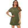 imageMilumia Women Casual Short T Shirt Dress Short Sleeve Straight Mini Tee Shirt DressCalla Green