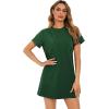 imageMilumia Women Casual Short T Shirt Dress Short Sleeve Straight Mini Tee Shirt DressDark Green